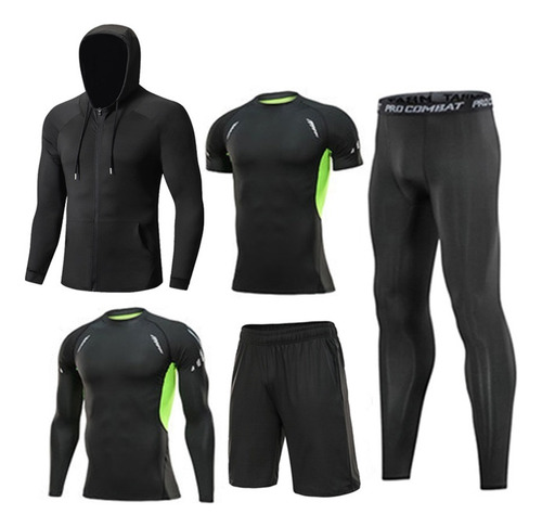 Traje De Fitness Ropa De Entrenamiento De 5 Pcs Para Hombre