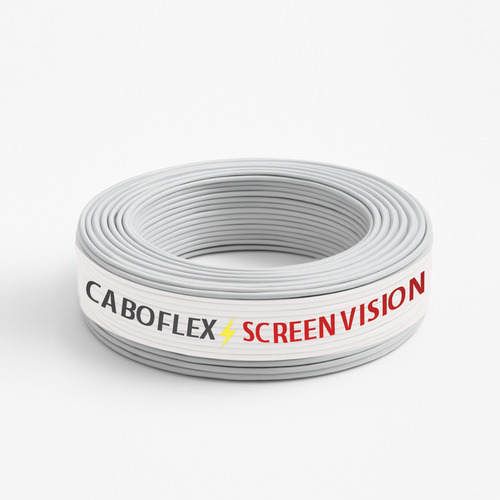 Fio 2,5mm Cabo Flexível Rolo Com 100 Metros Elétrico 750v Cor Branco Marca Screen Vision