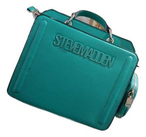 Bolsa Steven Madden Acabado De Los Herrajes Niquel Color Verde Oscuro Color De La Correa De Hombro Verde Oscuro Diseño De La Tela Liso