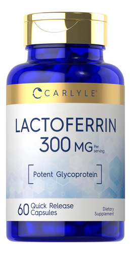 Suplemento Carlyle Lactoferrin 300 Mg 60 Cápsulas Sin Ogm