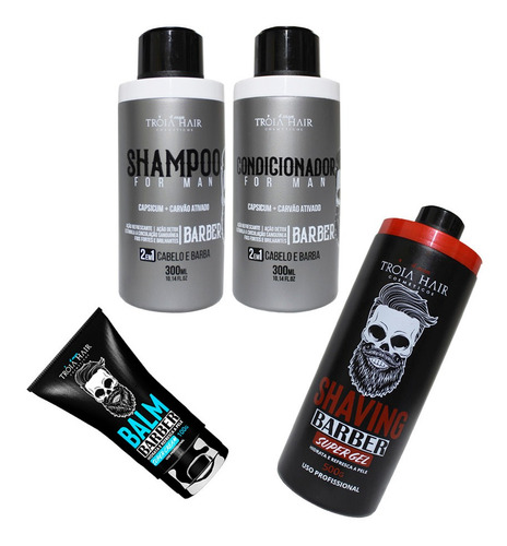 Combo Tróia Hair Shampoo E Condicionador + Shaving + Balm