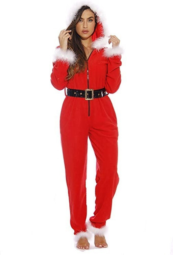 Disfraz Pijama Mameluco De Santa Claus Navidad Para Mujer Damas