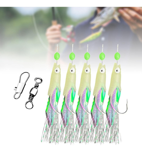 2 X 5x Aparejos De Pesca Luminosos Señuelos De 20mm X 9mm