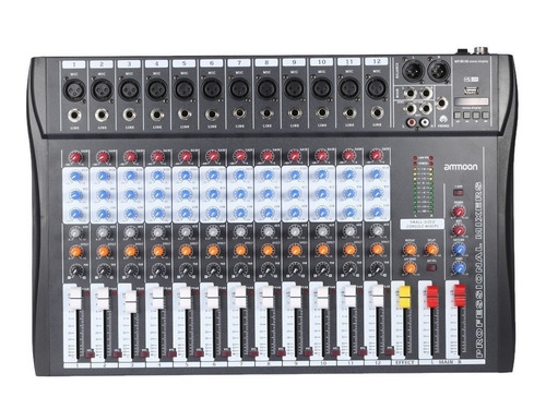 Ammoon 120s-usb Consola De Mezcla De 12 Canales P/mic Line