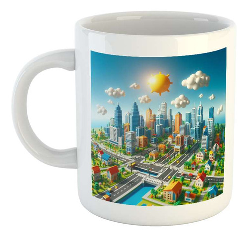 Taza Ceramica Ciudades Ladrillos Jueguete Edificios M1