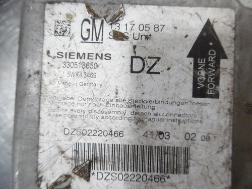 Modulo Bolsa Aire Vectra 2003 V6 3.2 13170587 K2683 (Usado)