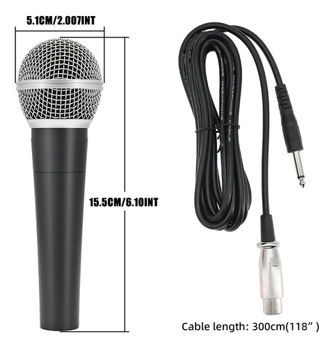 Micrófono De Karaoke Cardioide, Dinámico Y Profesional Color Negro