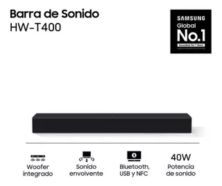 Barra De Sonido Samsung Hw-t400 40w Un Mes - Como Nueva