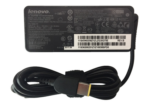 Cargador Lenovo 20v 3,25amp Adlx65nlc3a / Mportatil