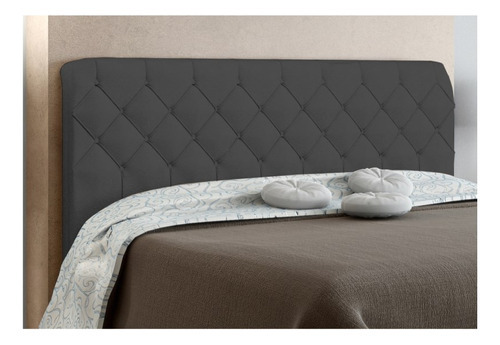 Cabeceira Cama Box Casal Queen 160cm Paris Veludo Cinza