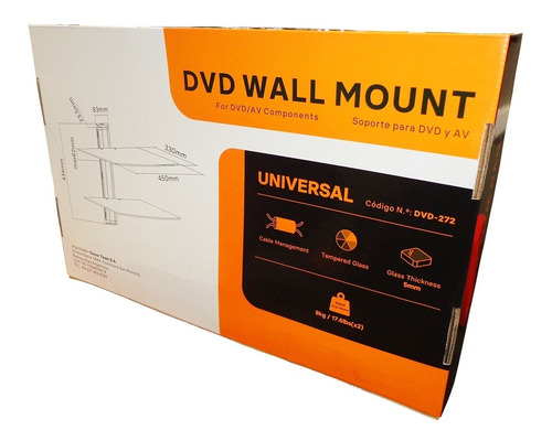 Soporte Dvd Doble Colgante Vidrio Ajust. Deco Wii Play Xbox