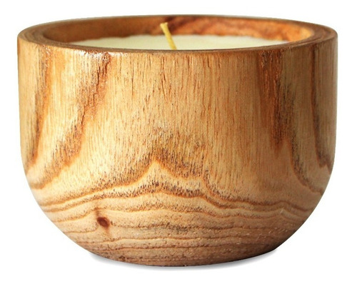 Imagen 3 de 3 de Vela Con Cuenco De Madera Torneada Eucalipto Mos Nuevo Gtia