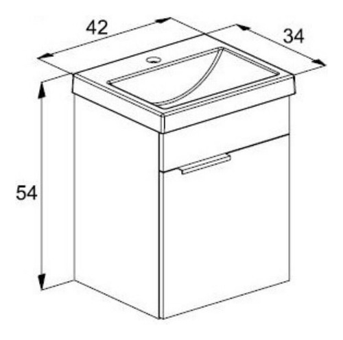 Gabinete Like Com 1 Porta 410x340 Com Lavatório Like