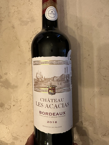 Vino, Châteaux Les Acacias, Bordeaux, 2016, 750ml