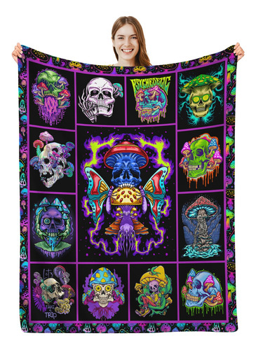 Doinbee Manta De Calavera De Hongo, Calaveras Neon Moradas,