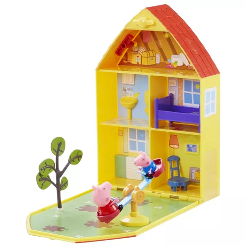 Casinha Da Peppa Pig Com Jardim Brinquedo Com Bonecos - Dtc