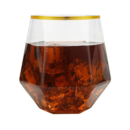 40pcs Stemless Plastic Wine Glasses 12 Oz Diamond Plast...