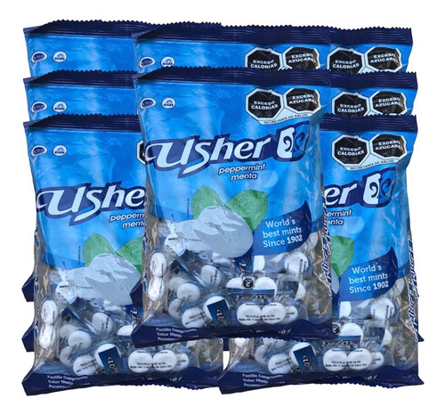 Usher Caramelo Pastilla Menta 3600 Pz De 2 Pastillas C/u