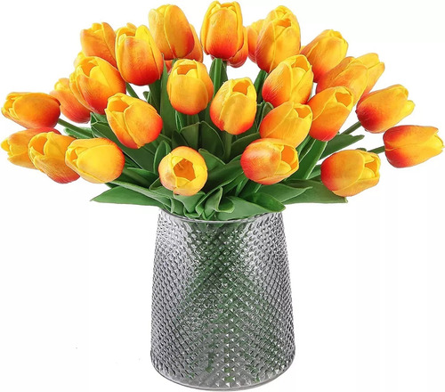 .. Flores De Tulipán Falsas Para El Hogar Y La Oficina, 20 U