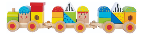 Tren De Arrastre Con Bloques De Madera Tooky Toy