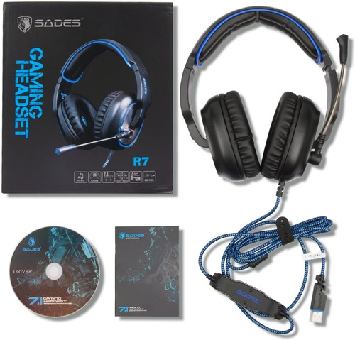 Auricular Sades R7 Usb , Pc Mac Virtual 7.1 Channel Surround