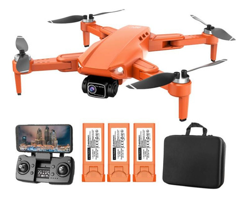 Mini drone Axnen L900 PRO SE con cámara 4K naranja 5GHz 3 baterías