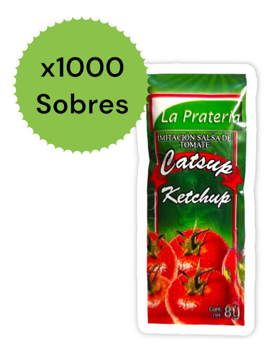 Salsa Catsup Sobre Prateria 1000 De 8gr