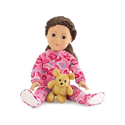 Emily Rose 18 Inch Doll Clothes Soft Footed Heart Pjs Pajama