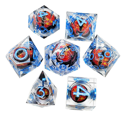 Juego De 7 Piezas De Dados De Ojo De Dragón Estilo B