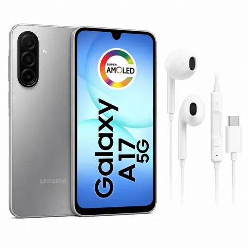Smartphone Samsung Galaxy A17 5g 256gb 8gb Ram Cinza + Fone De Ouvido Tipo C Com Fio Peining