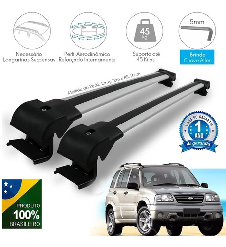 Travessa De Teto Bagageiro Chevrolet Tracker 2006 Prata