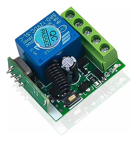 Módulo Relé Rf 1ch 12v 433mhz + Control Remoto Luces Portón