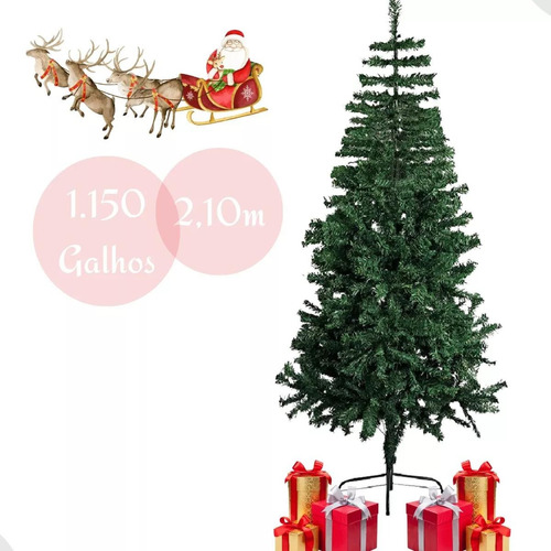 Árvore Linda De Natal Pinheiro Luxo 2,10 Altura 1.150 Galhos