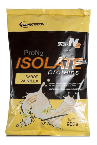 Suplemento en polvo Pronutrition  Isolate Proteins ProN2 proteína isolate con colágeno sabor vainilla en bolsa laminada de 900g