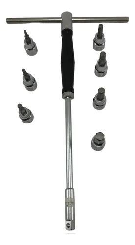 Juego De Copas Punta Bristol 7 Pcs Cuadrante 3/8 + T De 3/8