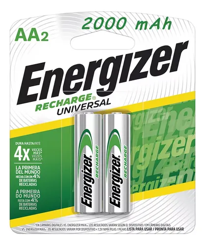 Pilas Recargables Aa X2 Unidades Energizer Japonesa 2000mah