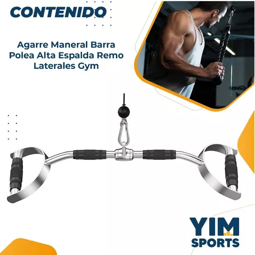 Agarre Maneral Barra Polea Alta Espalda Remo Laterales Gym plateado tamaño  UrbanFit Pro AT17819