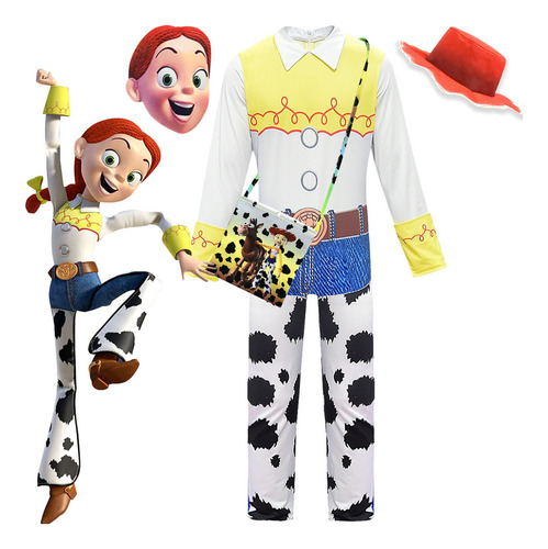 Toy Story Jessie Mono Niña Cosplay Traje Halloween, 4 Piezas