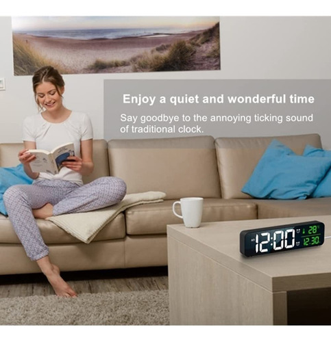 Reloj Digital Led De Gran Pantalla Con Fecha Y Temperatura