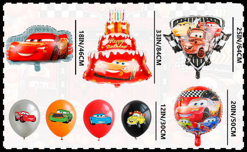 InBoxxarty 21pcs Globos para Decorar Fiestas de Cumpleaños de Cars