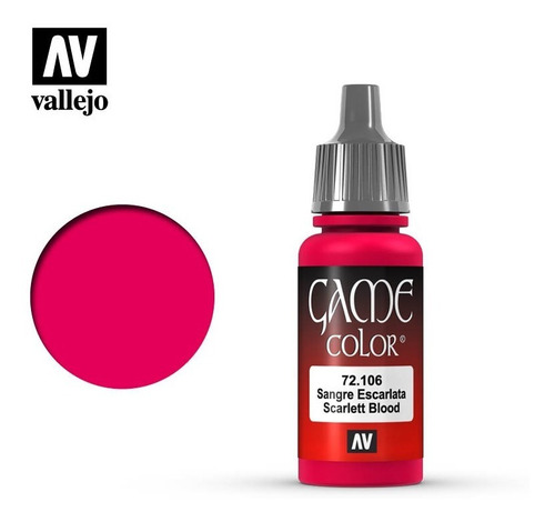 Tinta Scarlett Blood 72106 Game Color Vallejo Modelismo