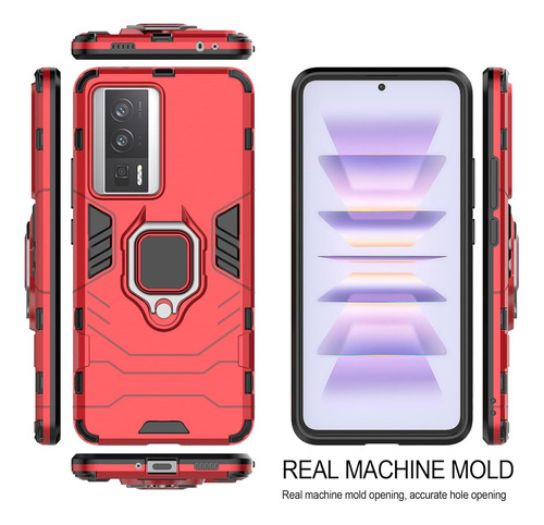Funda Uso Rudo Carcasa Para Poco F5 Pro 5g+mica Rojo Xiaomi Poco F5 Pro 5g/redmi K60 Pro/k60