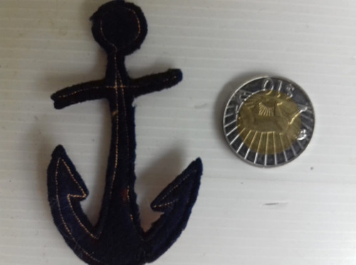 Imagen 2 de 2 de Antiguo Parche Naval Marina Ancla Marinero 8x5cm Unico Dueño
