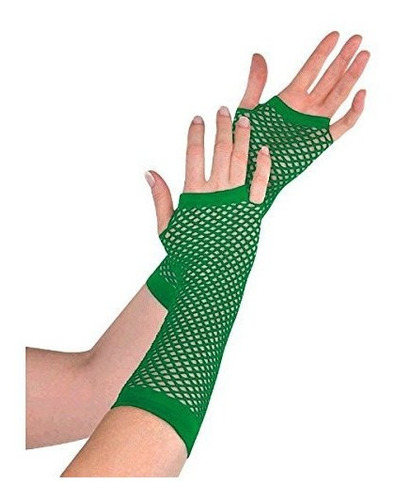 Party Perfect Spirit Spirit Fishnet Glove Accesorio, Verde,