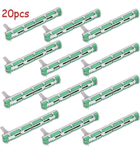 Potenciom De Doble Deslizamiento Recto B10k De 75 Mm, 20 Uni