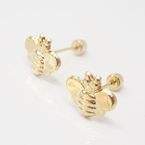 Amor Eterno - Broqueles Abeja / Aretes / Oro 10k