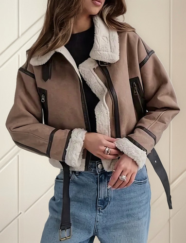Campera Gamulan Mujer Color Marron