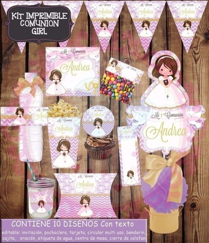 Kit Imprimible Editable Primera Comunión Nena (Usado)