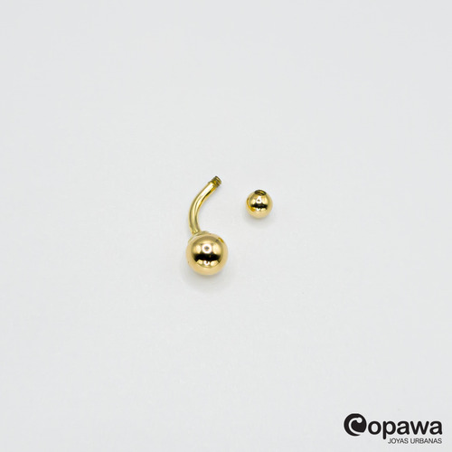 Piercing Ombligo Navel Oro 18k Bolita 6mm Liso - Copawa Joyas