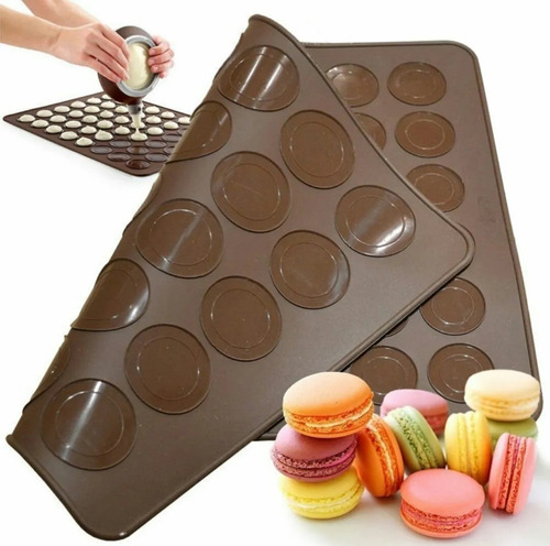 Imagen 1 de 2 de Molde De Silicona Placa Para 30 Macarrones Macarons 4 Cm